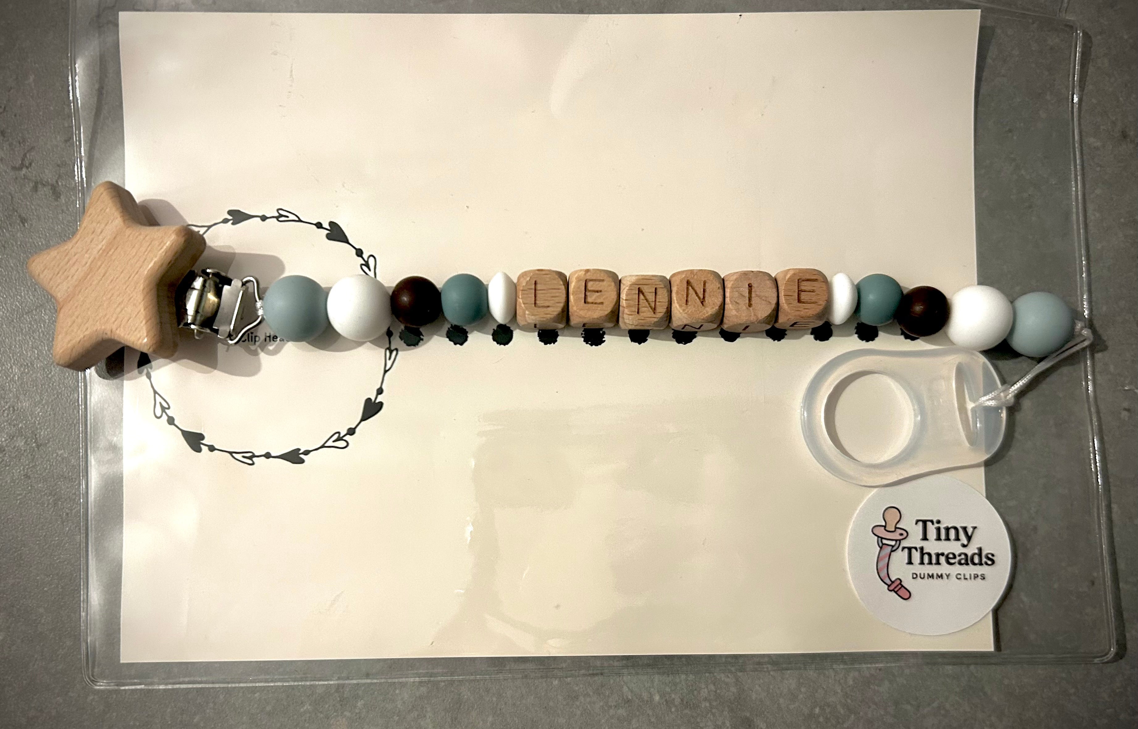 BUILD YOUR OWN                Wooden Block Name Dummy Clips